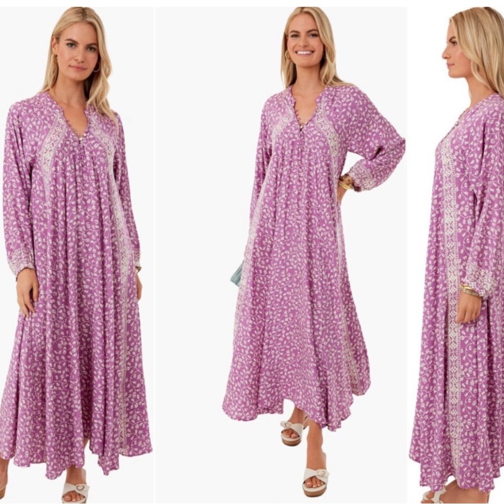 Natalie Martin "Fiore" silk dress in lilac floral print